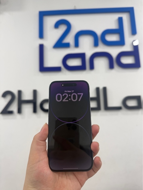 Điện thoại iPhone 14 pro - LL/A - IOS 26.2.1 - 128GB - Màu tím - Pin thay 100% - Ngoại hình 97% - Viền xước , cấn góc - Kèm sạc