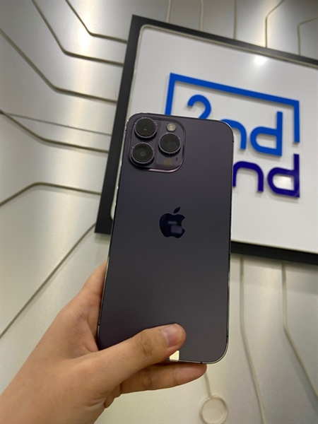 Điện thoại iPhone 14 Promax - LL/A - 128GB - Esim - Pin 84% - Chu kì sạc 853 lần - Màu tím - Ngoại hình: 97% - màn lưu ảnh - Body