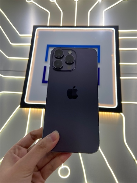 Điện thoại iPhone 14 Promax - LL/A - 128GB - IOS 26.2 - Pin 100% thay new - Màu tím - Ngoại hình: 97% - Màn ép kính + đánh kính - Body