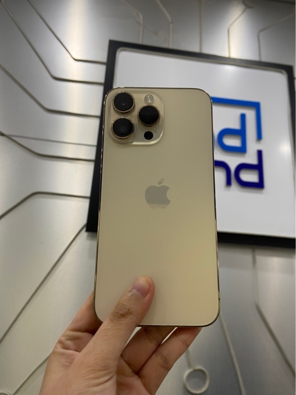 Điện thoại iPhone 14 ProMax - LL/A - 128GB - Pin 90% đã thay - Màu gold - Ngoại hình: 97% - Màn ép kính, đánh kính - Body