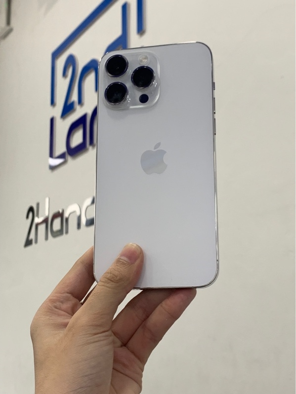 Điện thoại iPhone 14 promax - LL/A - 256GB - Màu trắng - Pin 96% - Ngoại hình: 98% - Màn thay chính hãng bốc máy, đã thay viền camera - Body