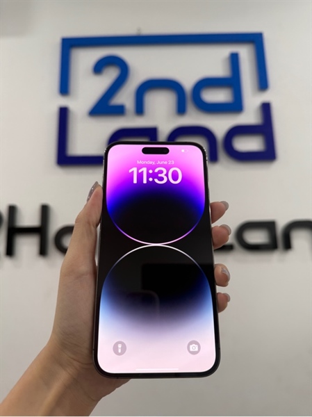 Điện thoại iPhone 14 promax - LL/A - IOS 18.5 - 256GB - Màu tím - Pin thay 100% - Ngoại hình 98% - trầy viền - Kèm sạc 2