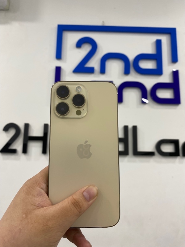 Điện thoại iPhone 14 promax - LL/A - IOS 26.3 - 128GB - Màu Gold - Pin thay 100% - Ngoại hình 97% - Cấn viền , đã thay lưng , mẻ cam - Kèm sạc linh kiện