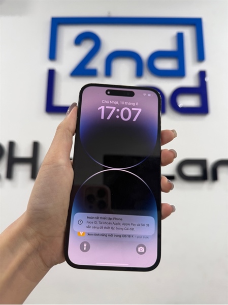 Điện thoại iPhone 14 promax - Máy lock - LL/A - IOS 18.4 - 128GB - Màu xám - Pin 89% - Ngoại hình 96% - Màn ám hồng nhẹ , màn trầy , viền trầy xước - Kèm sạc 2