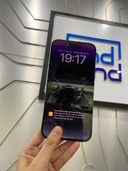 Điện thoai iPhone 14 Promax - VN/A - 128GB - IOS 26.2 - Sim vật lý - Pin 85% - Màu tím - Ngoại hình: 97% - Body 3