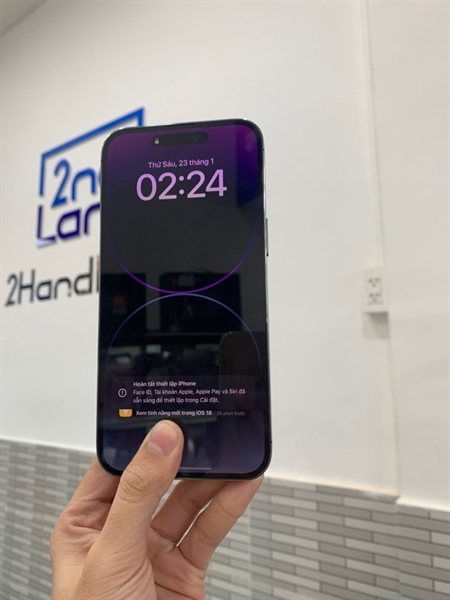 Điện thoại iPhone 14 Promax - VN/A - 256GB - Màu tím - Pin linh kiện 86% chu kì sạc 539 lần - Ngoại hình: 98% - Màn trầy, sườn trầy, cấn 1 góc - Body 2