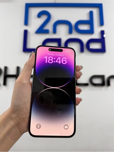 Điện thoại iPhone 14 promax - VN/A - IOS 18.5 - 128GB - Màu tím - Pin thay 100% có báo dòng - Ngoại hình 97% - Kèm sạc 2