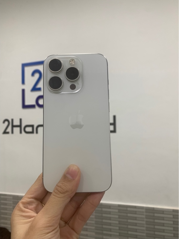 Điện thoại iPhone 15 Pro - LL/A - 128GB - Màu titan trắng - Pin 85% chu kì sạc 851 lần - Ngoại hình: 98% - Body