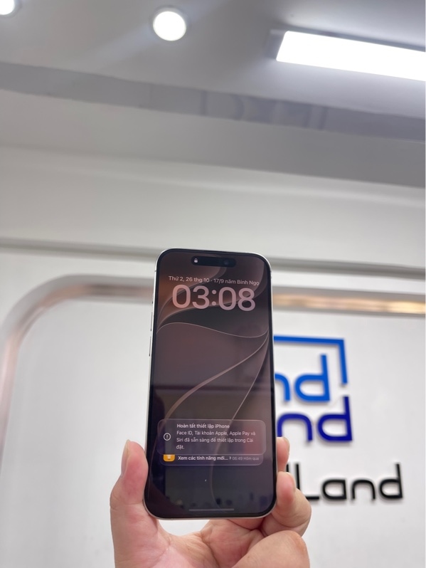 Điện thoại iPhone 15 pro - LL/A - IOS 27.0.1 - 512gb - Màu trắng - Pin thay 100% chu kỳ sạc 1168 - Ngoại hình 97% - Màn thay chính hãng, sườn nhăm - Body