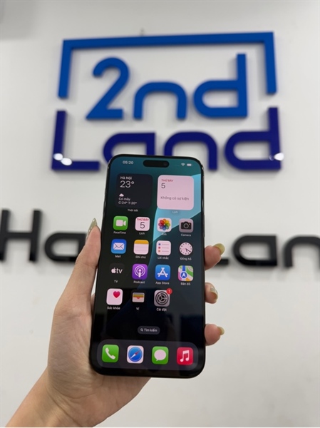Điện thoại iPhone 15 promax - VN/A - IOS 18.3.2 - 256GB - Màu Titan Blue - Pin 86% - Ngoại hình 98% - Sườn cấn - Kèm sạc 2