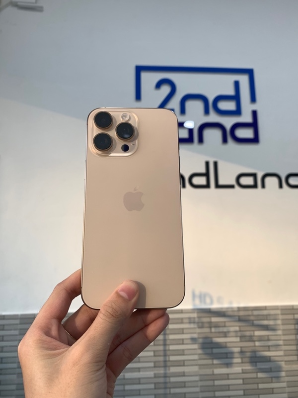 Điện thoại iPhone 16 Promax - LL/A - 256GB - Màu vàng sa mạc - Pin 98% chu kỳ sạc 271 lần - Ngoại hình: 98% - Body