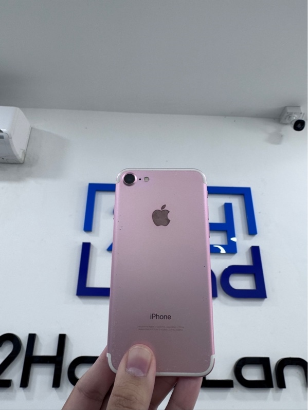 Điện thoại iPhone 7 - Máy mã N - LL/A - ios 15.8.8 - 128GB - Màu hồng - Pin thay 100% - Ngoại hình 97% - Lưng trầy xước nhiều, nứt kính góc phải, màn vàng viền, 1 đốm phản quang - Body