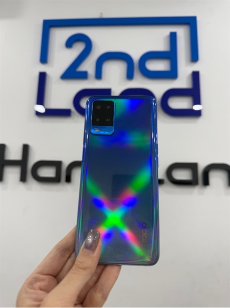 Điện thoại Oppo A54 - Mediatek Helio G35 - 6/128GB - Màu xanh - Ngoại hình 97% - Màn ám hồng nặng , hở sáng , nổ sơn nhẹ , lưng trầy - Kèm sạc