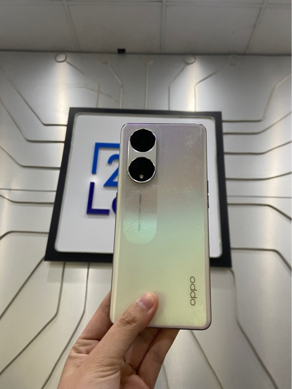 Điện Thoại Oppo Reno 8T 5G - Snap Dragon 695 - Ram 8/128GB - Màu trắng - Ngoại hình: 96% - Màn ám xanh, bể góc màn, xước thân - Body