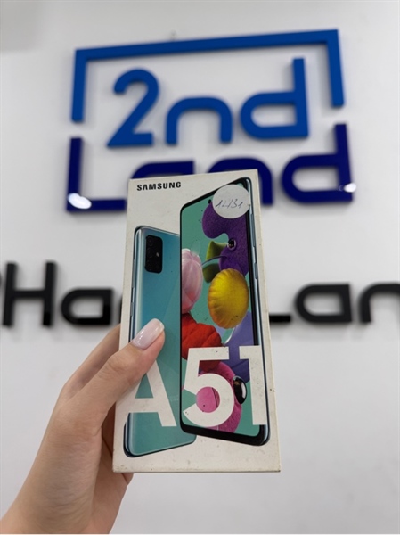 Điện thoại Samsung A51 - Exynos 9611 - 6/128GB - Màu xanh - Ngoại hình 98% - Mất vân tay - Kèm Box , sạc