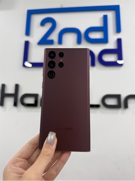 Điện thoại Samsung S22 Ultra - Snapdragon 8 Gen 1 - 12/256GB - Máy quốc tế - Màu đỏ - Ngoại hình 96% - Màn lưu ảnh nhẹ , màn trầy , cam trước đốm - Body