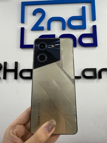 Điện thoại Tecno Pova 5 - Helio G99 - 8/128GB - Màu vàng - Ngoại hình 97% - Màn ám hồng - Kèm sạc