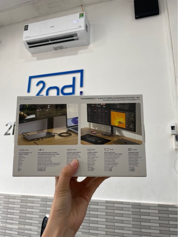 Dock Kiêm Hub Satechi Thunderbolt 4 With DisplayLink - Màu xám - Newseal