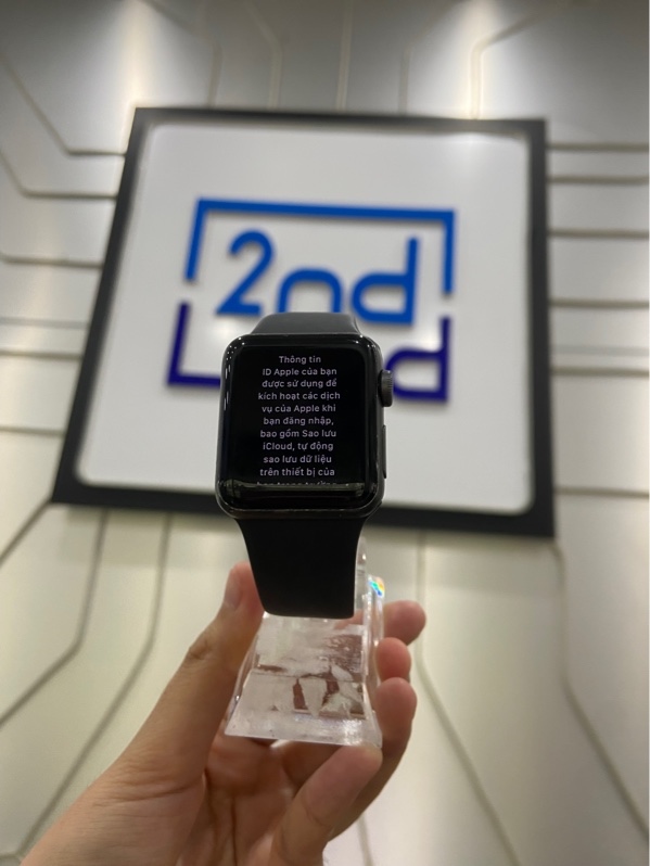 Đồng hồ Apple Watch Series 3/38mm - LL/A - GPS - Pin 91% - Viền nhôm - Màu đen - Ngoại hình: 97% - Màn ám hồng - FullBox