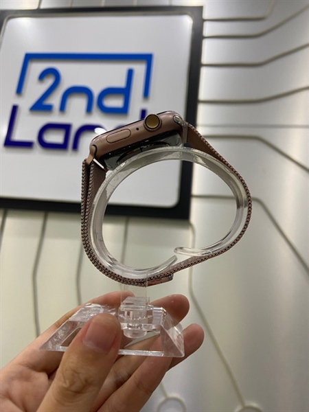 Đồng hồ Apple Watch Series 4/44mm - LL/A - GPS - Pin 100% - Màu hồng gold - Ngoại hình: 97% - ép kính - đánh kính - Kèm sạc 2