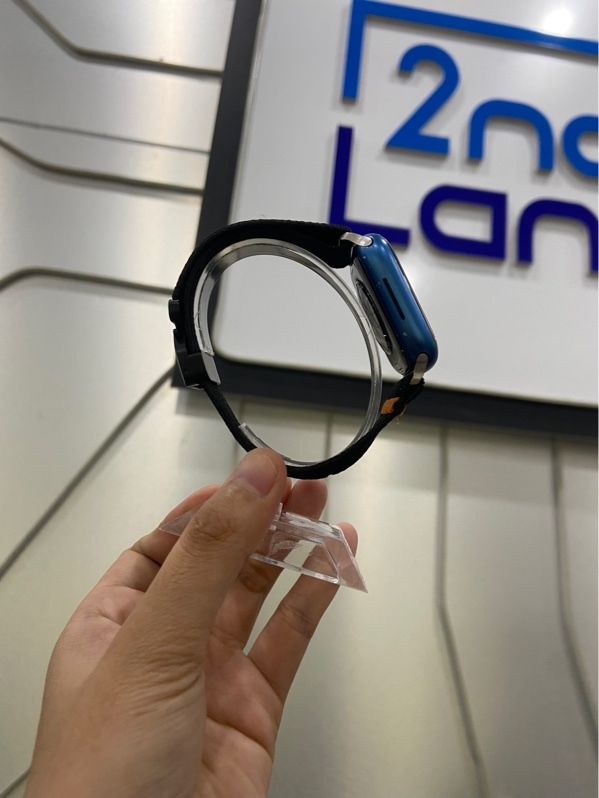 Đồng hồ Apple Watch Series 7/41mm - GPS - Pin 91% - Viền nhôm - Màu Xanh Dương - Ngoại hình: 97% - Xước sườn, xước màn hình - FullBox