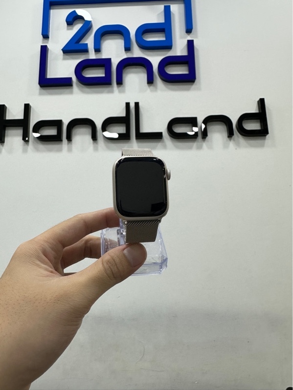 Đồng hồ Apple Watch Series 7/41mm - LL/A - 32GB - Bản GPS - Pin 90% - Viền nhôm - Màu Starlight - Ngoại hình 98% - Kèm sạc