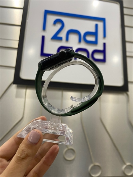 Đồng hồ Apple Watch Series 7/41mm - LL/A - GPS - Pin 100% thay new - Viền nhôm - Màu xanh - Ngoại hình: 98% - Kèm sạc 2