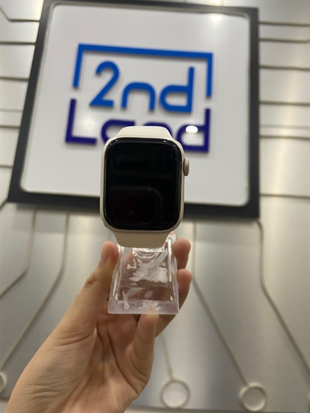 Đồng hồ Apple Watch Series 7/41mm - VN/A - GPS - Pin 96% - Viền nhôm - Màu starlight - Ngoại hình: 98% - Kèm sạc