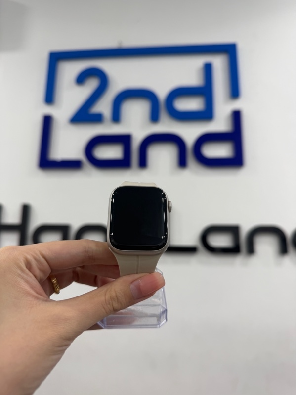 Đồng hồ Apple watch series 7 - 45mm - J/A - LTE có Esim VN - 32gb - Bản nhôm - Màu starlight - Pin 92% - Ngoại hình 97% - Viền trầy cấn - Kèm sạc