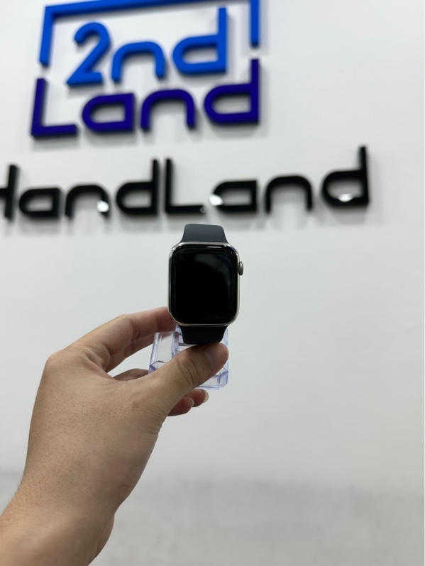 Đồng hồ Apple Watch Series 7/45mm - LL/A - Bản LTE không hỗ trợ esim - Pin 100% thay new - Viền thép - Màu bạc - Ngoại hình 98% - Kèm sạc