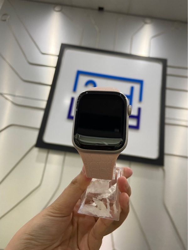 Đồng hồ Apple watch Series 7/45mm - PA/A - LTE ( có hỗ trợ Esim) - Pin 85% - Viền nhôm - Màu bạc - Ngoại hình: 98% - Body