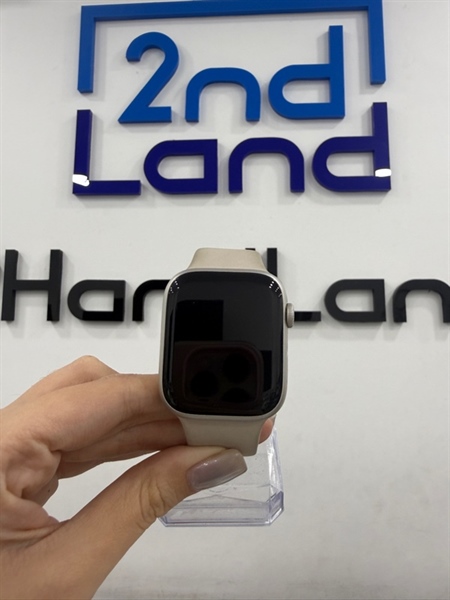 Đồng hồ Apple Watch series 7 - 45mm - VN/A - GPS - 32GB - Màu Starlight - Pin thay 100% - Ngoại hình 98% - dây đeo dơ - Kèm sạc