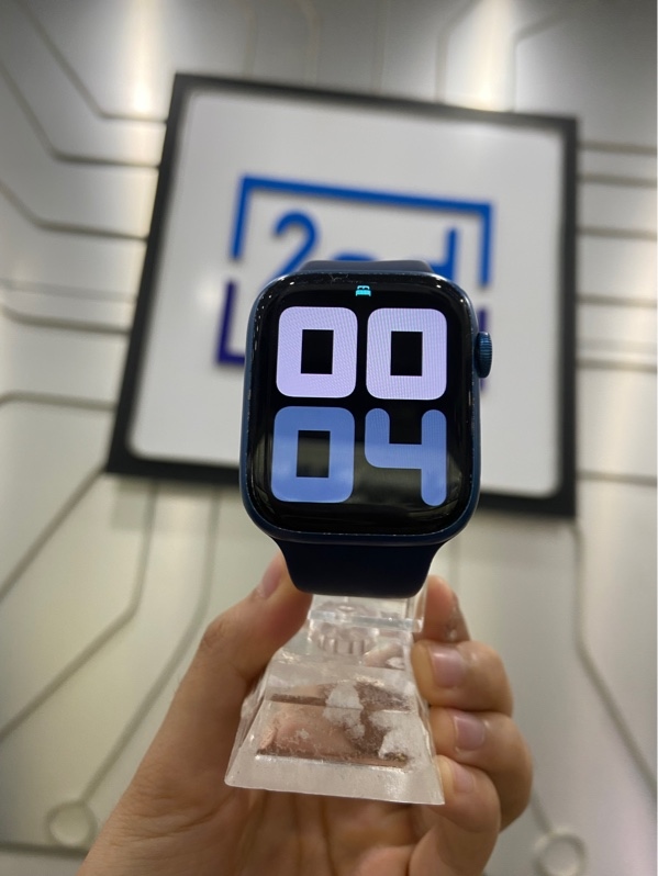 Đồng hồ Apple Watch Series 7/45mm - VN/A - LTE Có Hỗ Trợ ESIM - Pin 92% - Viền nhôm - Màu xanh - Ngoại hình: 97% - Kèm Box + sạc