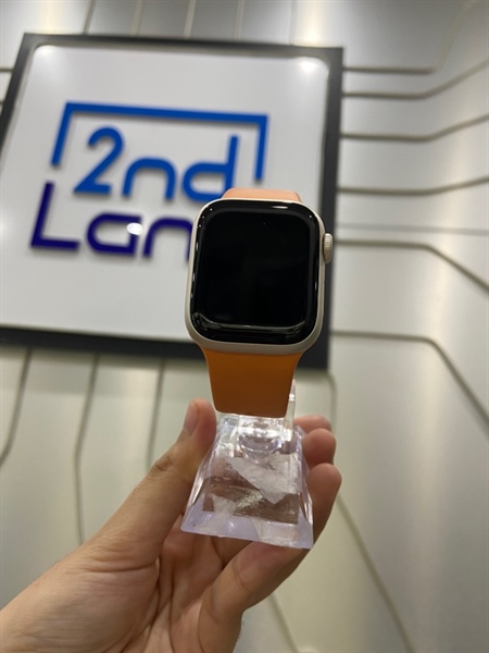 Đồng hồ Apple Watch Series 8/41mm - LL/A - GPS - Pin 99% - Viền nhôm - Màu starlight - Ngoại hình: 98% - Kính trầy nhẹ - Body