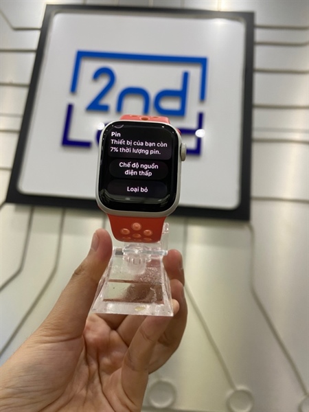 Đồng hồ Apple Watch Series 9/41mm - SA/A - LTE ( có hỗ trợ esim ) - Pin 100% - Màu bạc - Ngoại hình: 98% - Kính xước - Kèm sạc