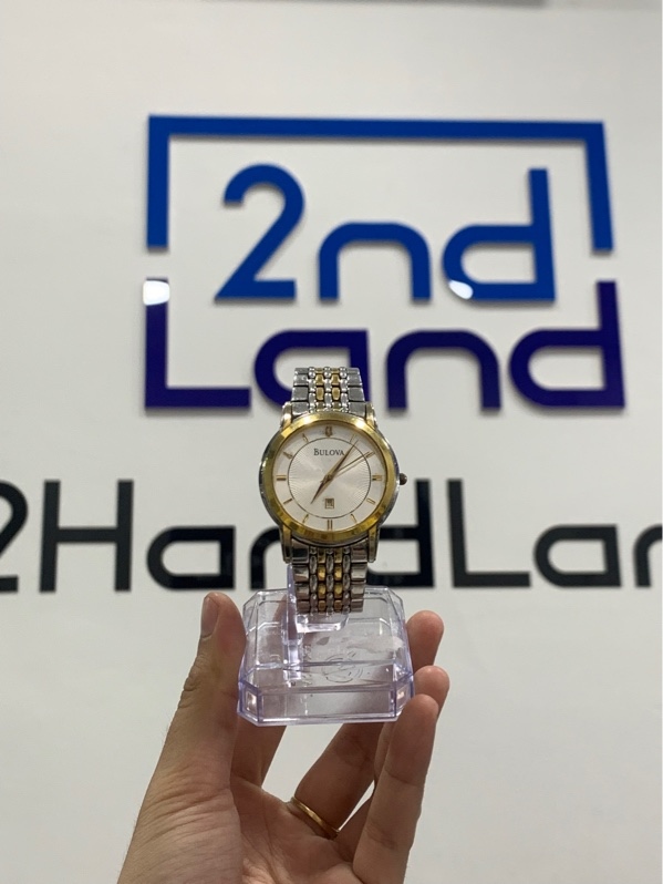 Đồng hồ Bulova 98H48 - 38mm - Màu trắng vàng - Ngoại hình: 96% - Gỉ sét - Body