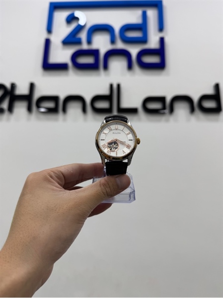 Đồng Hồ Bulova Automatic 98A213 42mm Nam - Màu bạc đồng - Ngoại hình 97% - Dây da - Kèm box