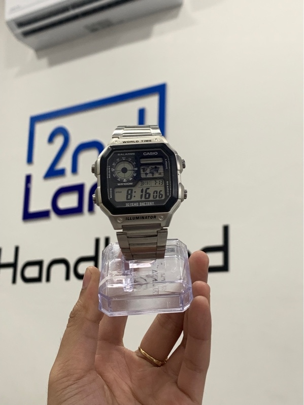 Đồng hồ Casio AE-1200WH - Màu bạc - Ngoại hình: 98% - Fullbox, kèm mắt nối