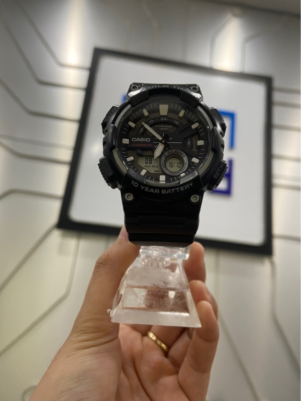 Đồng Hồ Casio AEQ-110W-1AVDF - 45.5mm - Màu đen - Ngoại hình: 97% - Mặt xước nhẹ - Body
