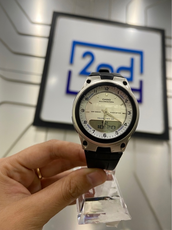 Đồng hồ Casio AW-80-7AVDF - Màu bạc - Ngoại hình: 97% - Kính xước nhiều, xước thân - Body