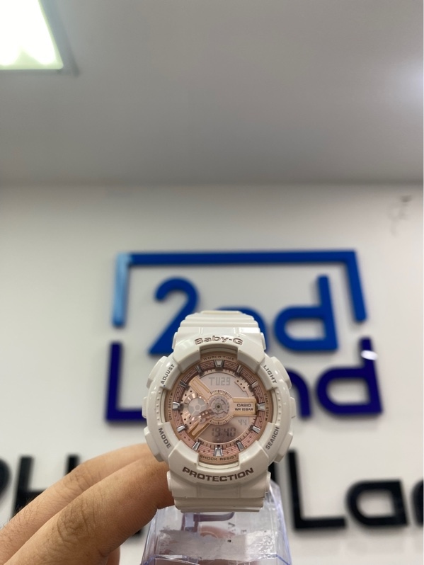 Đồng hồ Casio Baby-G BA-110 - Màu trắng - Ngoại hình: 97% - Ố, cấn trầy - Body