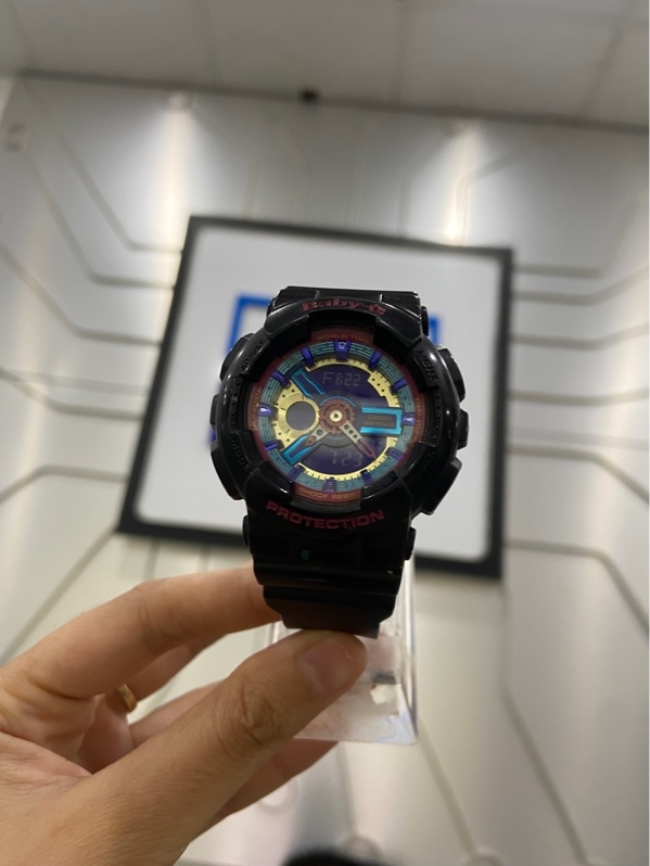 Đồng hồ Casio Baby-G BA-112-1A - Màu đen - Ngoại hình: 97% - kính xước - Body