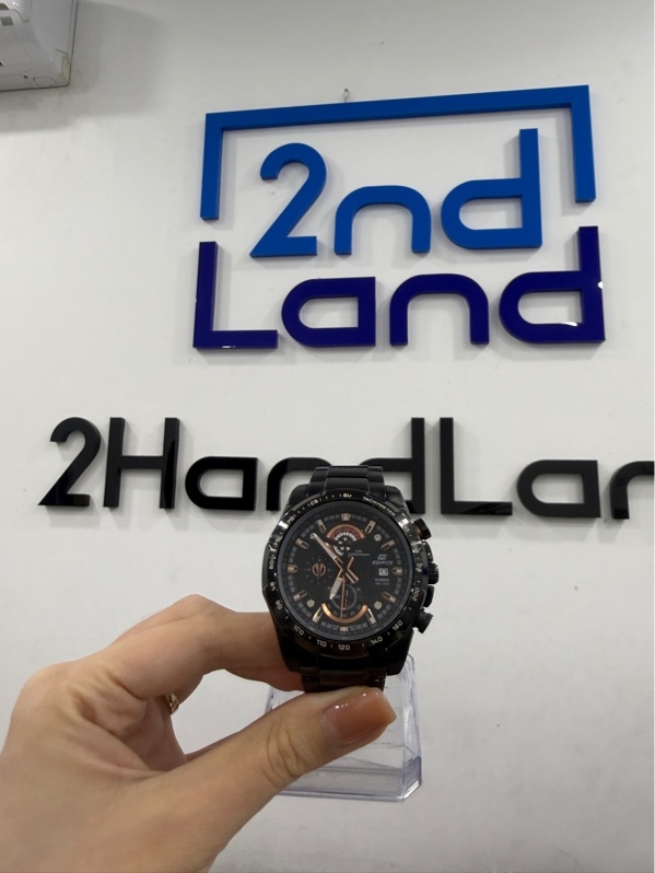 Đồng hồ Casio Edifice EFR-523BK-1A - Màu đen - Ngoại hình 97% - Trầy xước, cong cốt gắn dây - Body