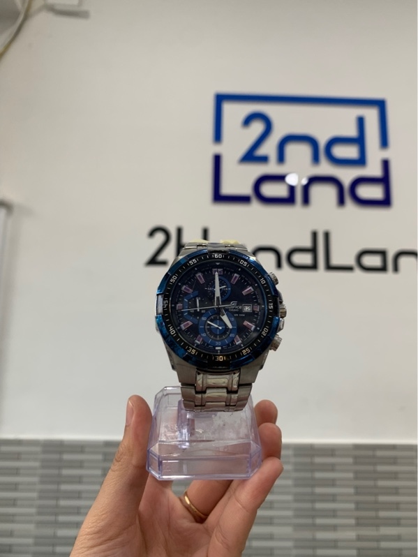 Đồng hồ Casio Edifice EFR-539 - Màu xanh - Ngoại hình: 97% - Mặt trầy - Body