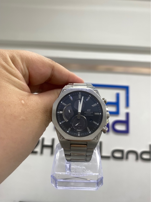 Đồng hồ Casio Edifice EFS-S570D-1 - 44mm - Màu bạc mặt đen - Ngoại hình 97.5% - Fullbox