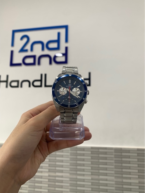 Đồng hồ CASIO EDIFICE EFV-590 - Màu xanh - Ngoại hình: 97% - Body trầy, mặt trầy - Body