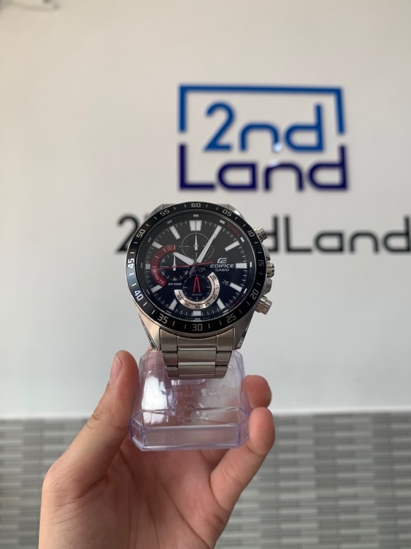 Đồng hồ Casio Edifice EFV-620 DW - Khung bạc mặt đen - Ngoại hình: 97% - Fullbox