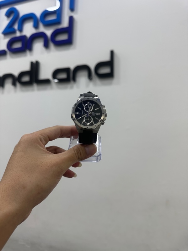 Đồng hồ Casio Edifice EFV-640D-1A - 44mm - Màu bạc - Ngoại hình 97% - Đã thay dây da - Kèm dây thay