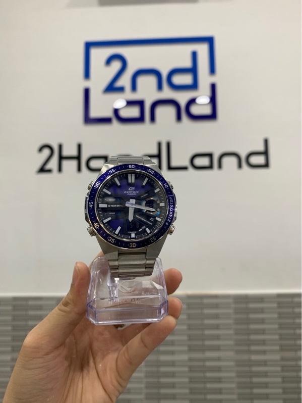 Đồng hồ Casio Edifice EFV-C100D - Màu bạc xanh - Ngoại hình: 97% - Trầy body - Box