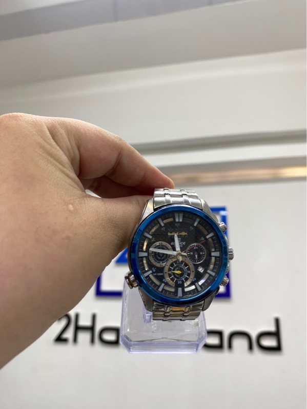 Đồng hồ Casio Edifice Red Bull Racing Limited Edition (mã EFR-537RB) - 45mm - Màu bạc khung xanh - Ngoại hình 97% - Nứt nhẹ - Body